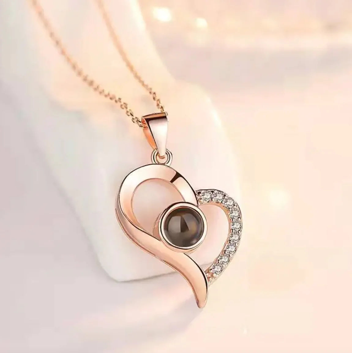 Metal Gül Takı Hediye Kutusu Kolye